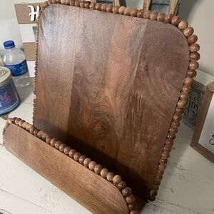 Wooden Cookbook Stand with Beaded Edge